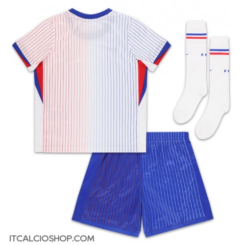 Francia Seconda Maglia Bambino Europei 2024 Manica Corta (+ Pantaloni corti)
